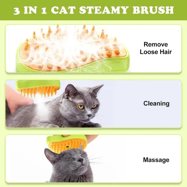 3in1 Pet Cleaning Steam Brush