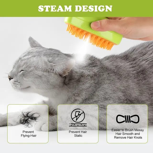 3in1 Pet Cleaning Steam Brush