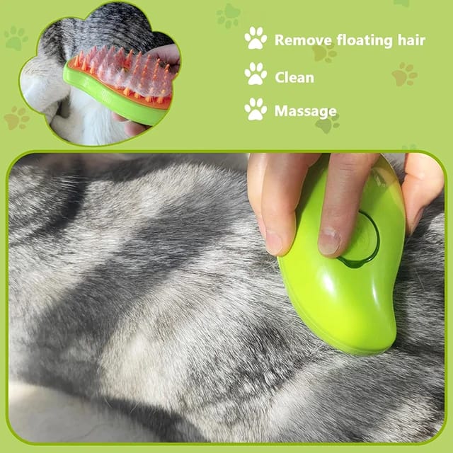 3in1 Pet Cleaning Steam Brush