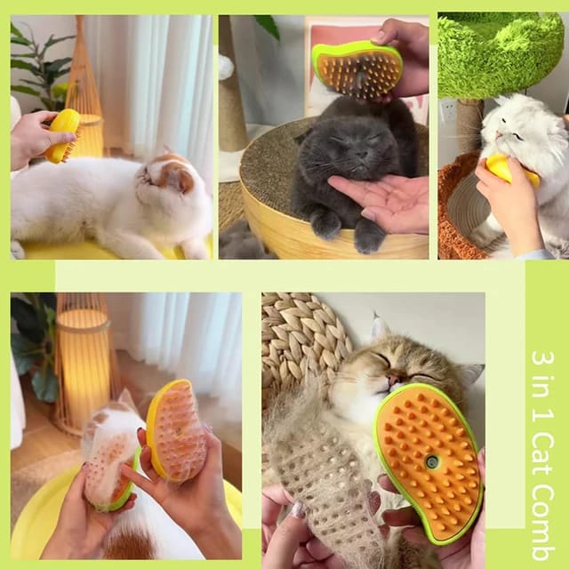 3in1 Pet Cleaning Steam Brush